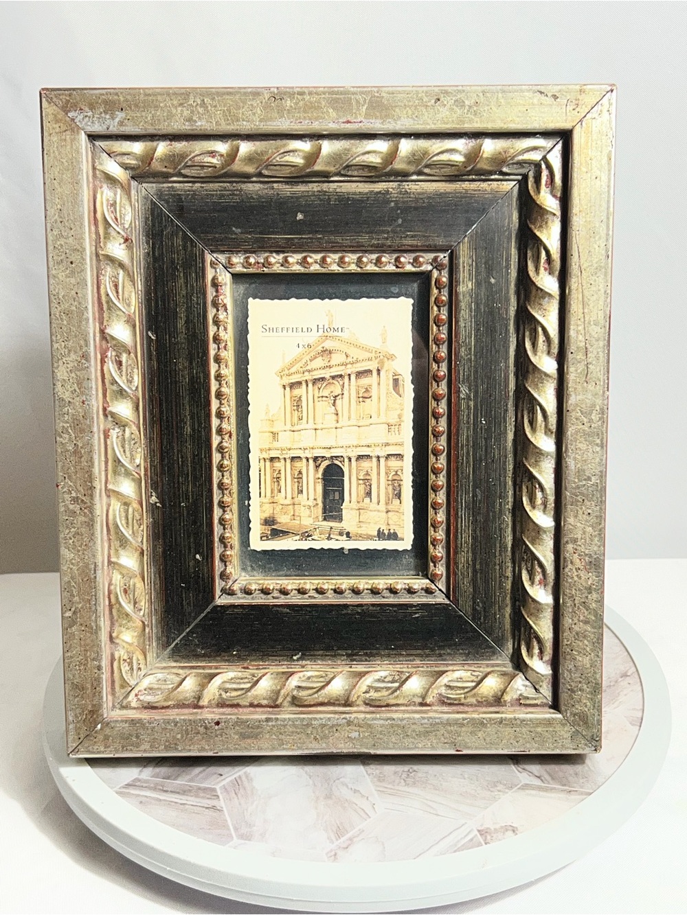 Sheffield Home Ornate Gold Black 4x6 Picture Frame Distressed Baroque Tabletop